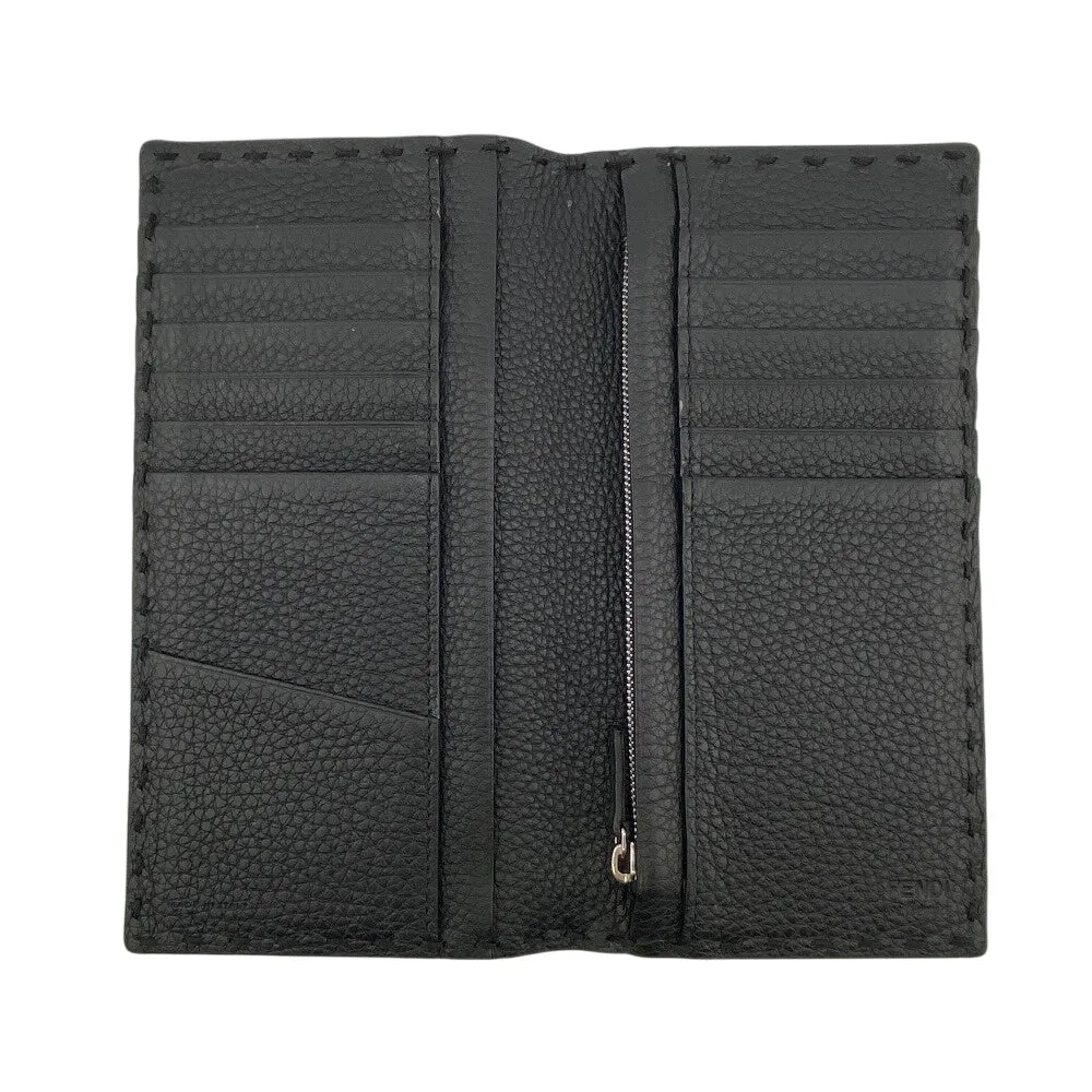 FENDI Long Wallet Purse 7M0355 leather black Celeria