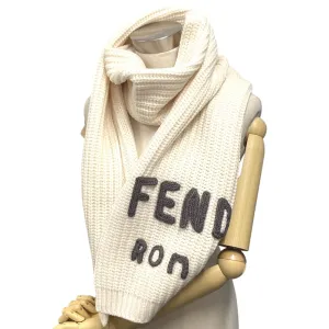 FENDI Scarf FXT352 wool white logo