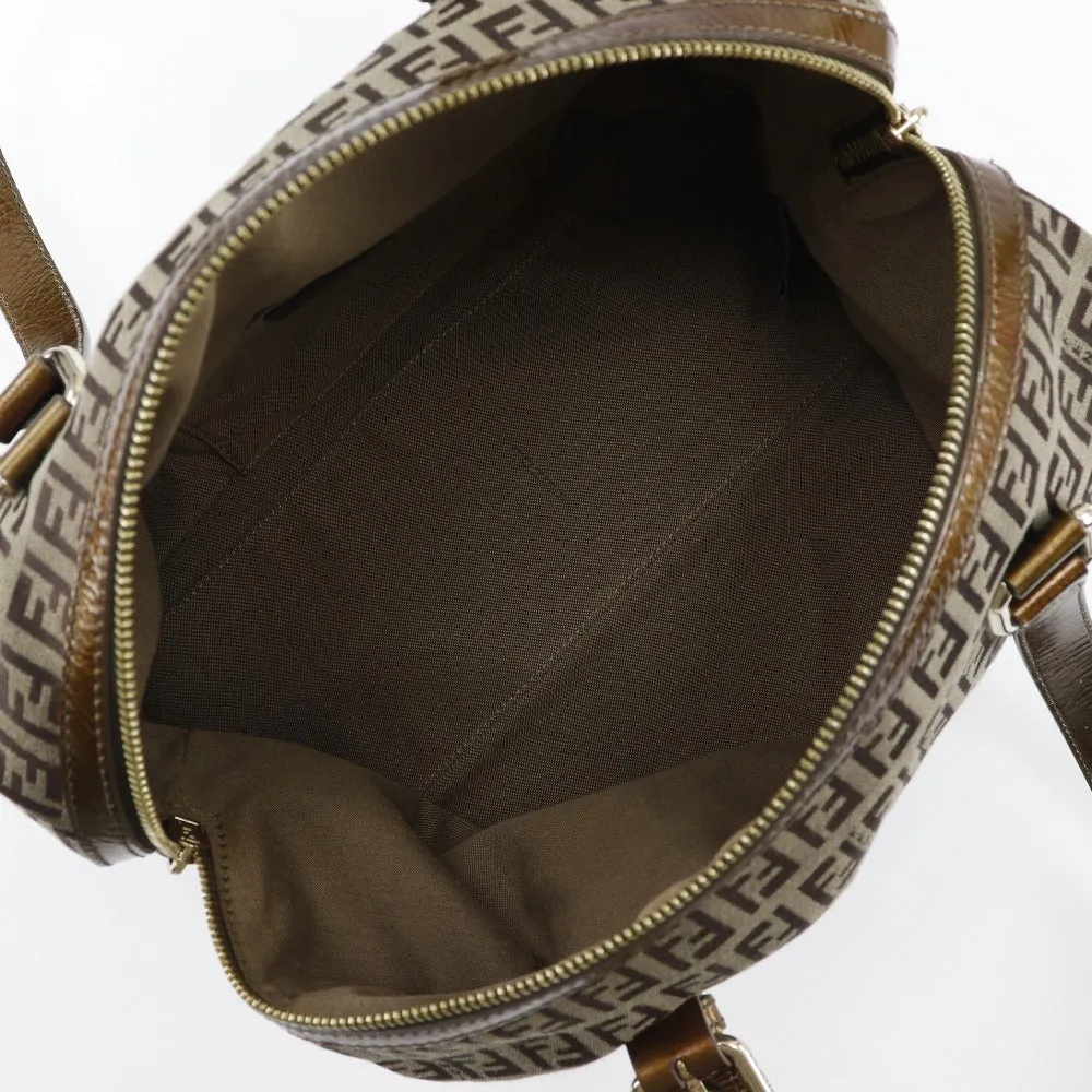 FENDI Shoulder Bag 8BL106-CNL Nylon canvas bronze Mini Boston Zucca Women Used
