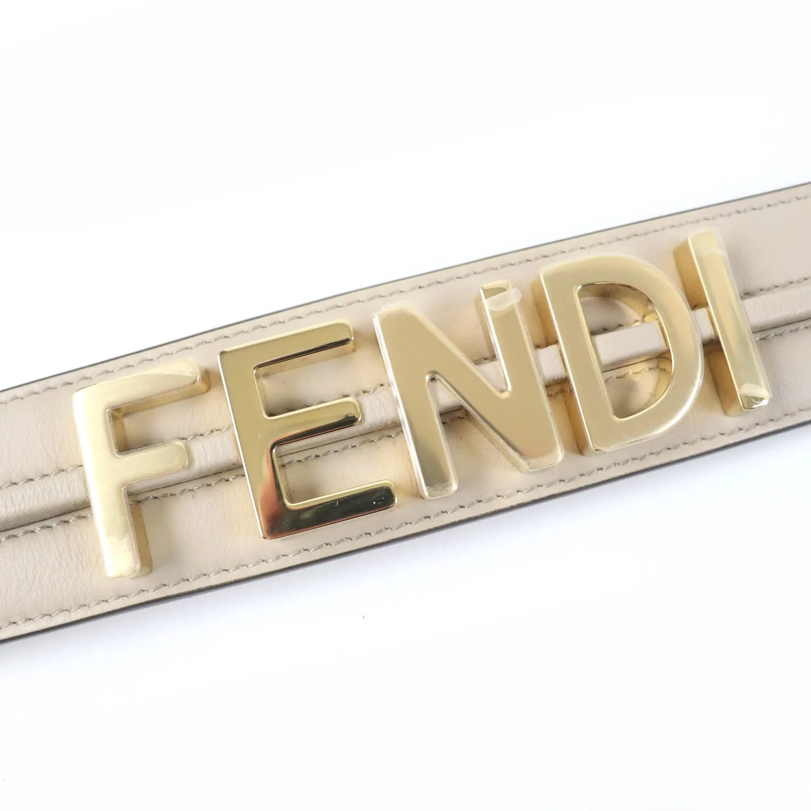 FENDI Shoulder strap leather beige