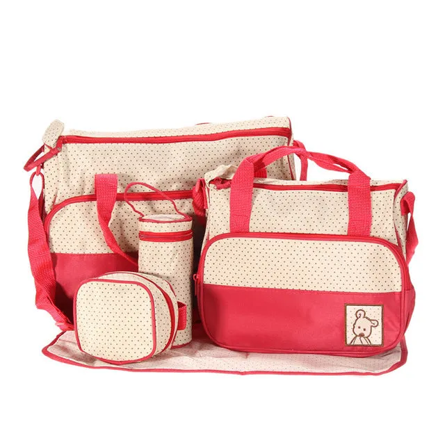 Five Piece Diaper Bag Set