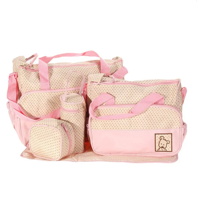Five Piece Diaper Bag Set