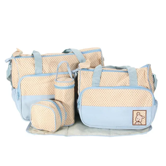 Five Piece Diaper Bag Set