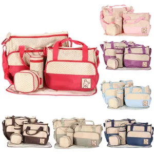 Five Piece Diaper Bag Set