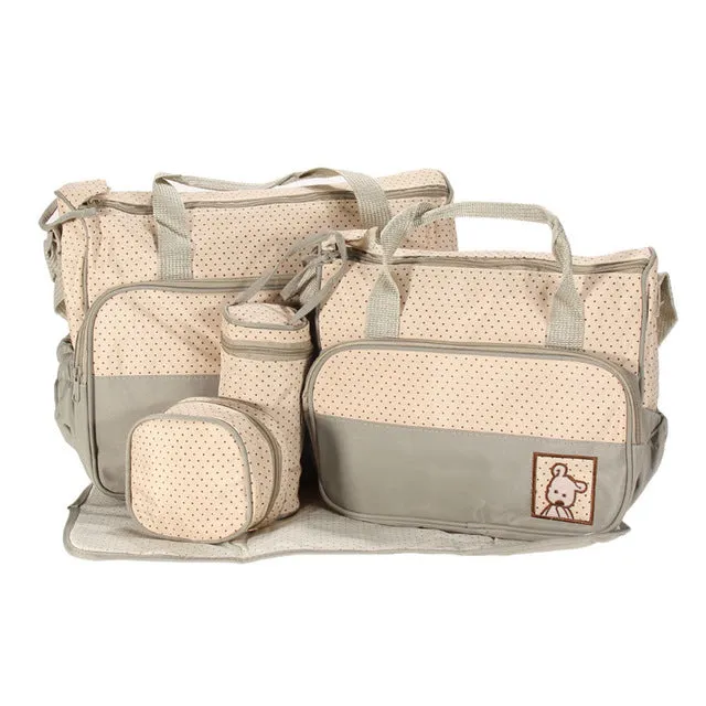 Five Piece Diaper Bag Set