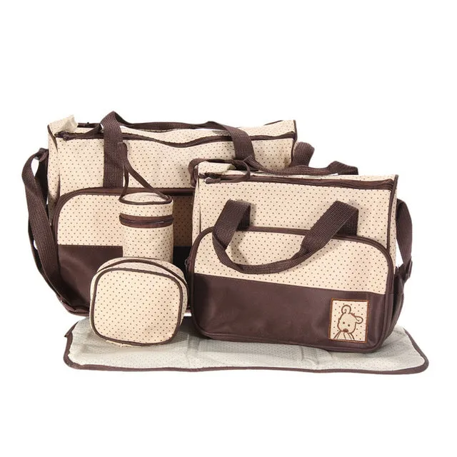 Five Piece Diaper Bag Set
