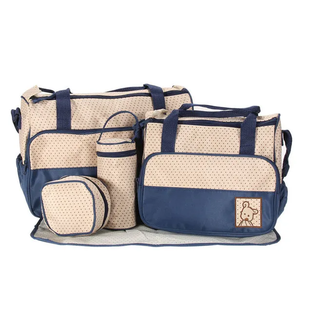 Five Piece Diaper Bag Set