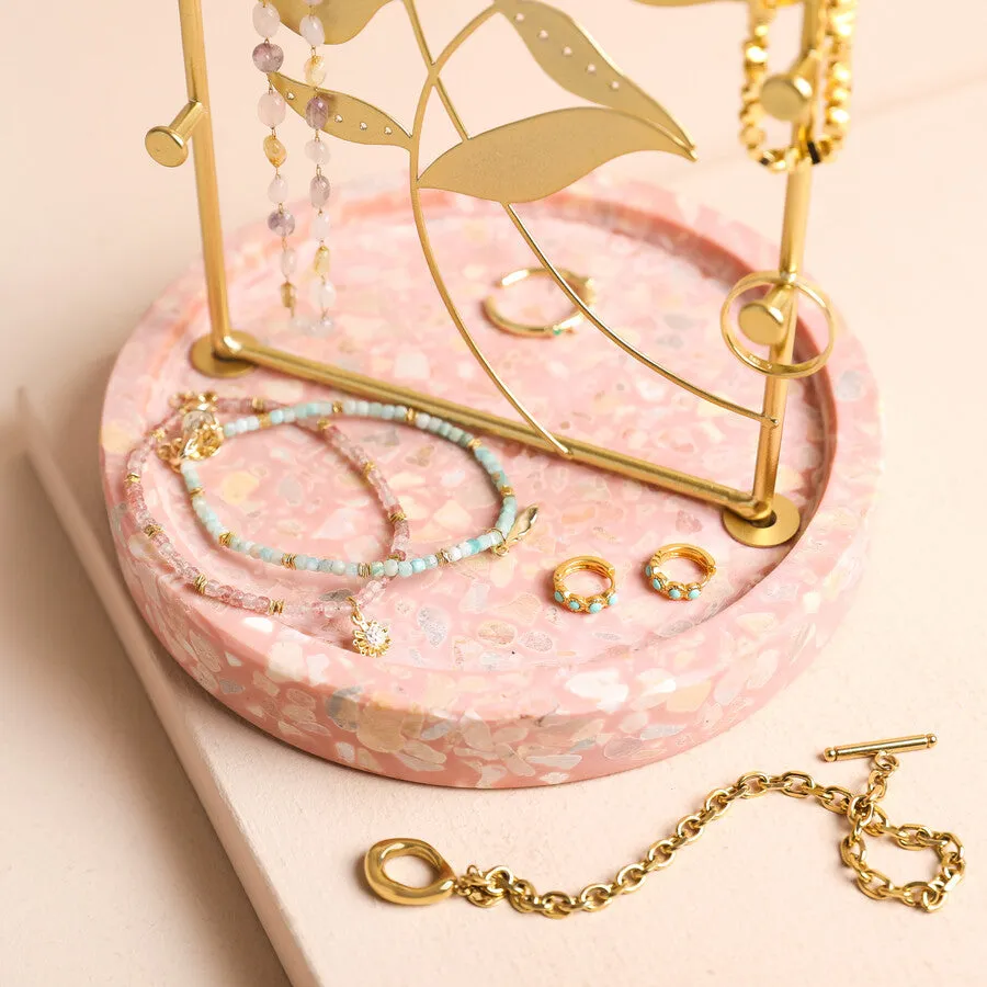 Floral Roses Terrazzo Jewellery Stand