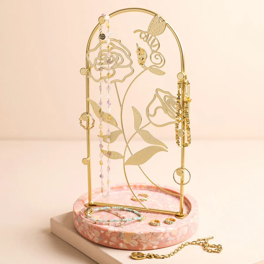 Floral Roses Terrazzo Jewellery Stand