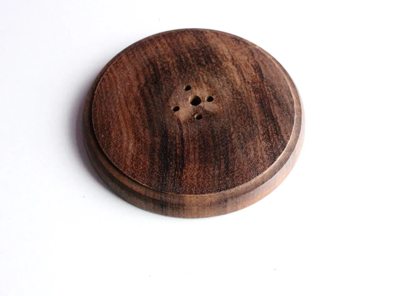 Flower Carved Wooden Incense Burner