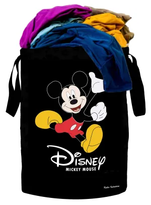 Fun Homes Disney Print Waterproof Canvas Laundry Bag, Toy Storage, Laundry Basket Organizer 45 L (Black), CTKTC46847