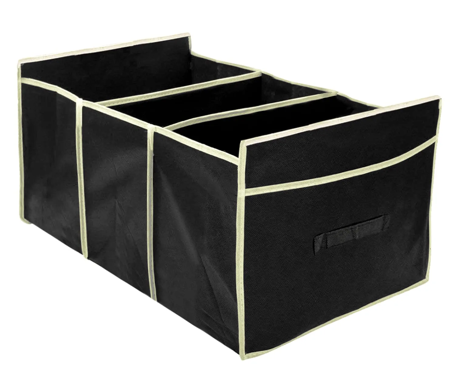 Fun Homes Foldable Trunk Storage Organizer, Reinforced Handles, Suitable for Any Car, SUV, Mini-Van (Black)