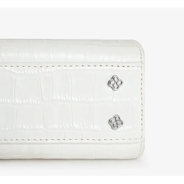 Genuine Leather Lock Decor Flap Pocket Handbag