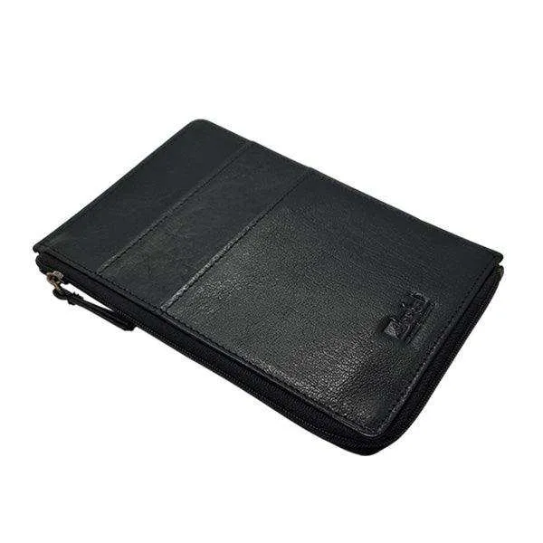 Genuine Leather Zippered Passport | Card | Boarding Pass Travel Holder  - MIRELLE