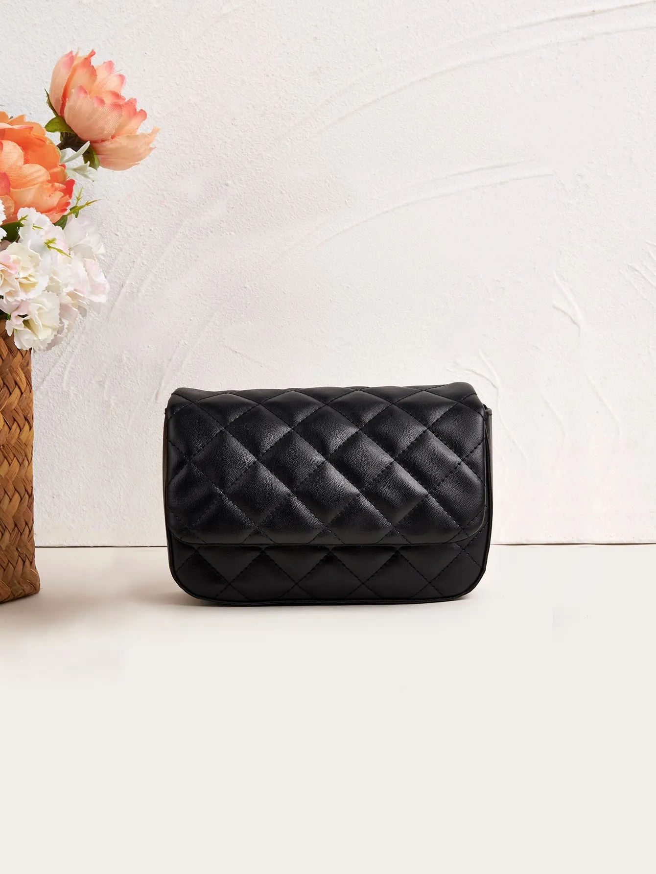 Girls Quilted Flap Square Bag