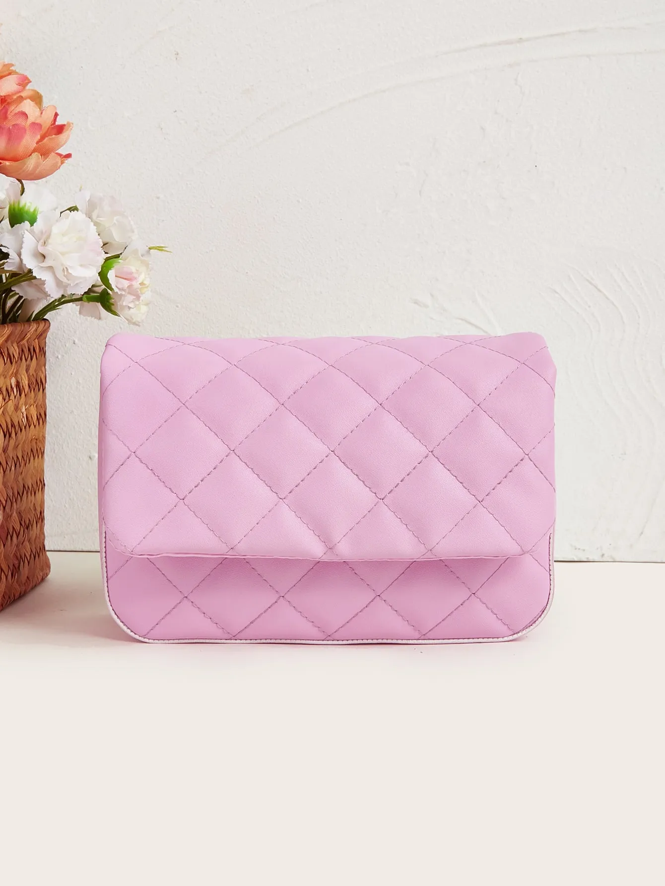 Girls Quilted Flap Square Bag