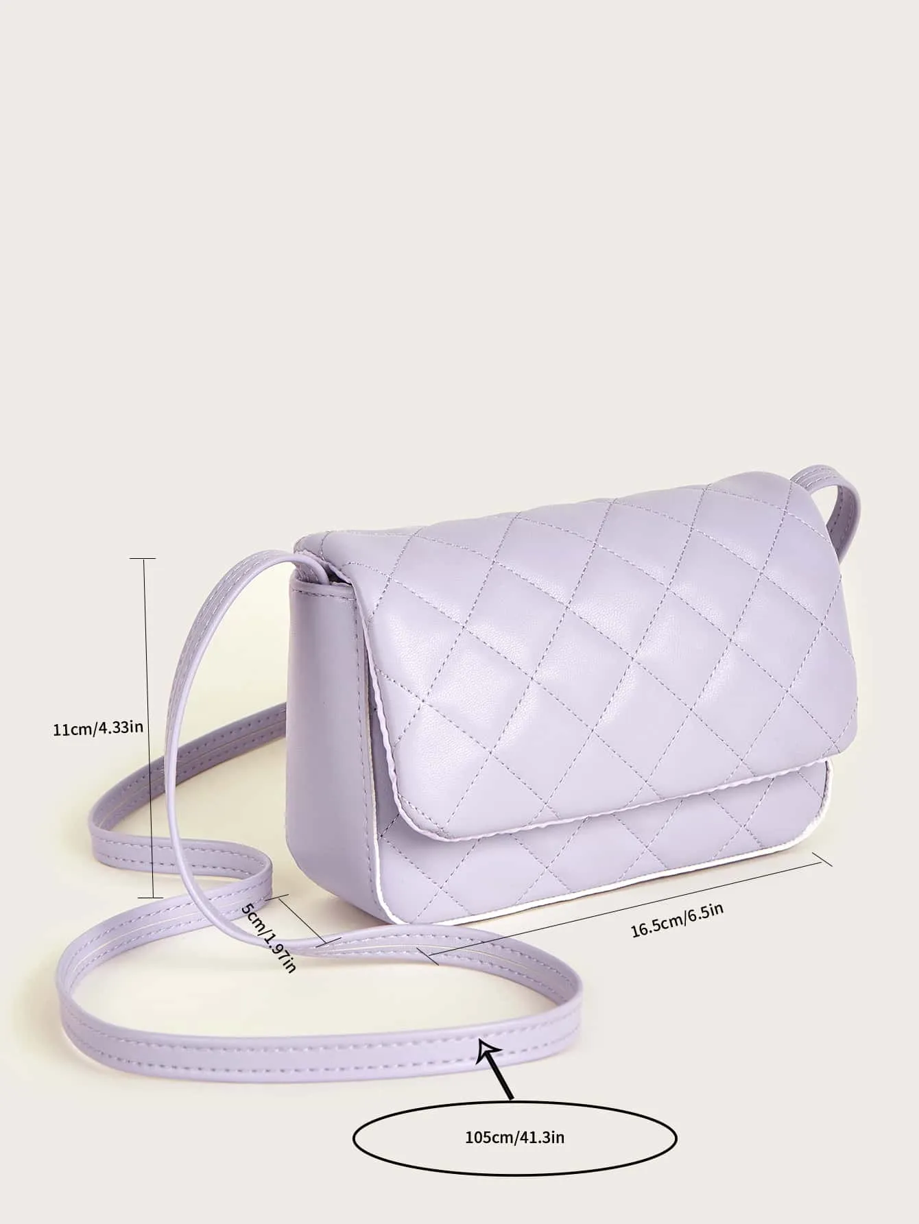 Girls Quilted Flap Square Bag