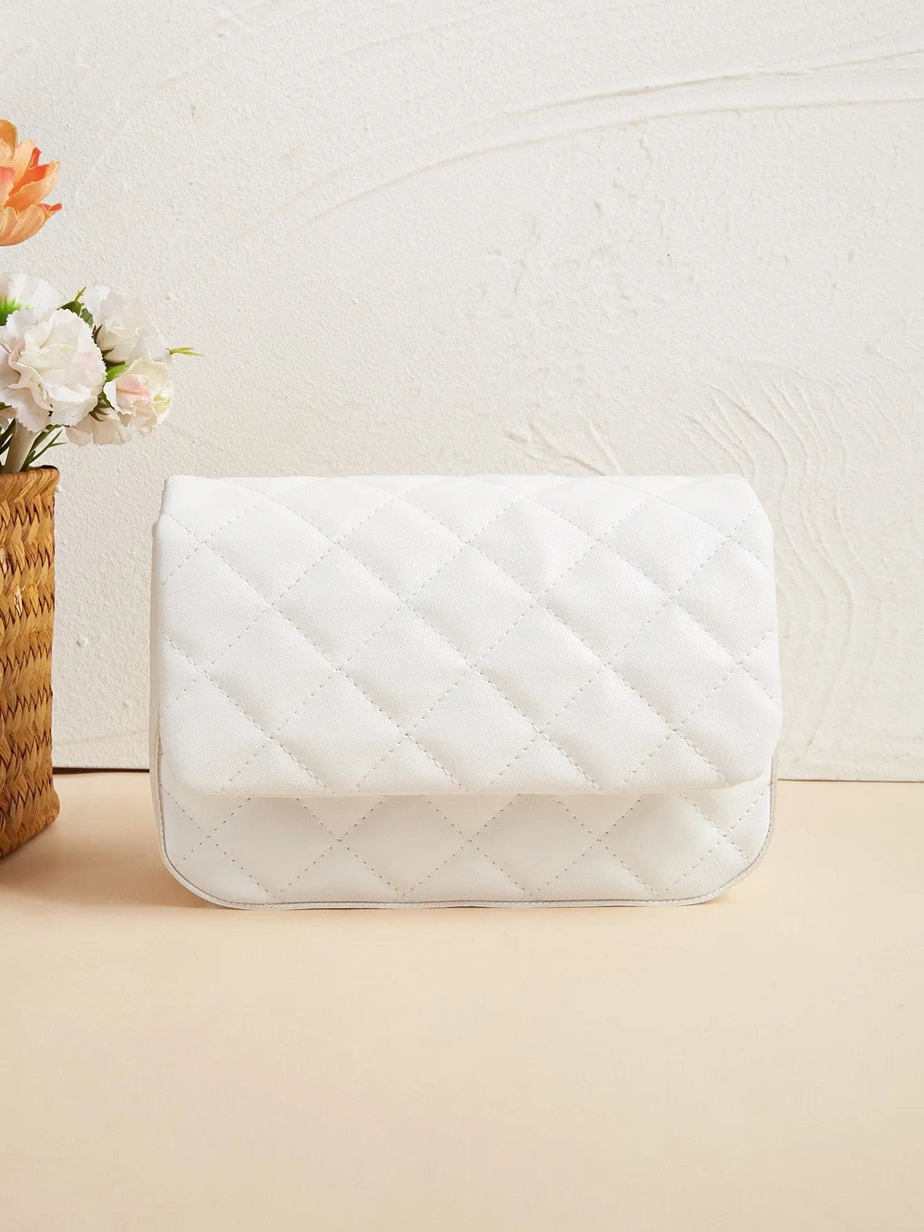 Girls Quilted Flap Square Bag