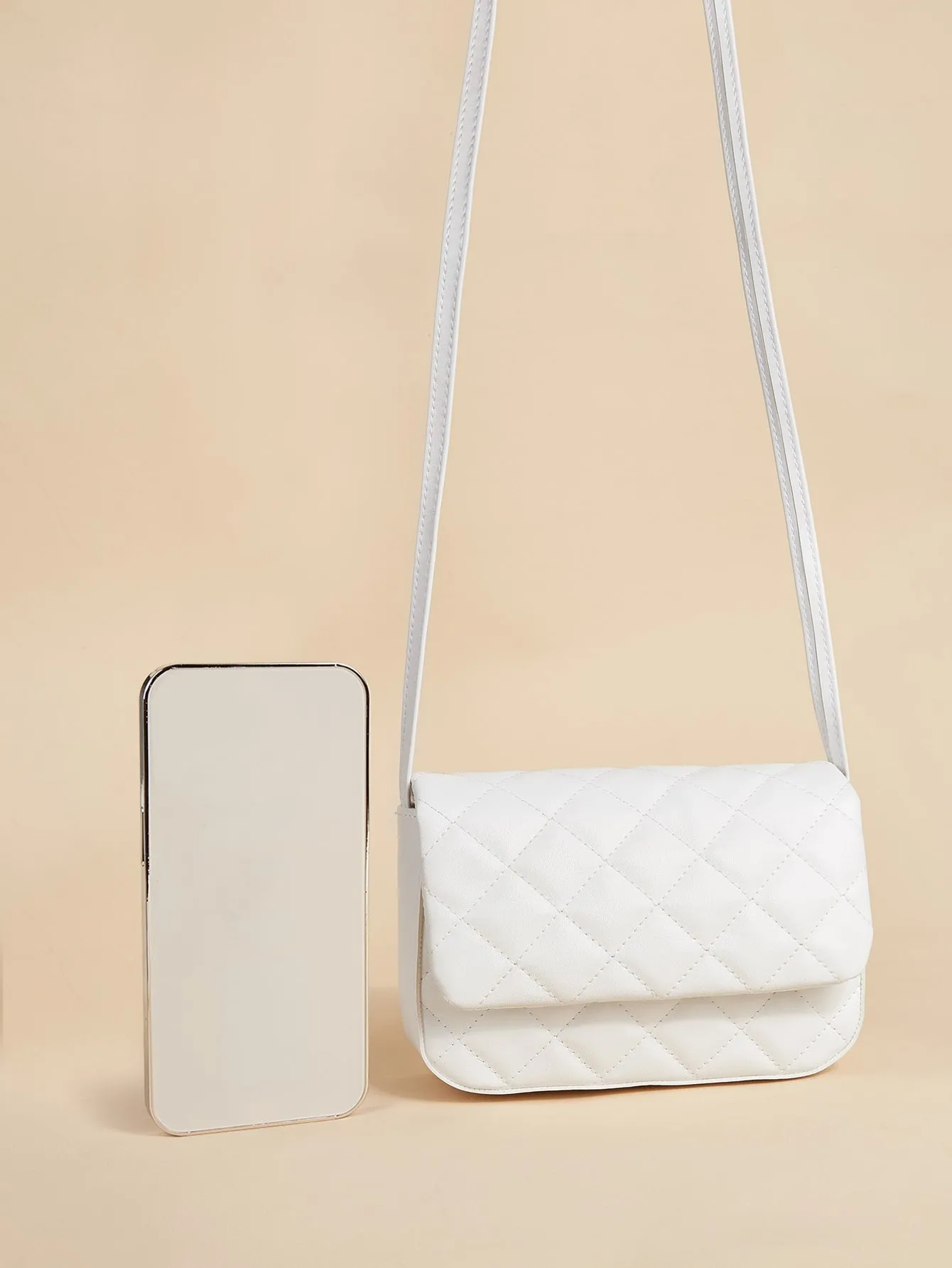 Girls Quilted Flap Square Bag