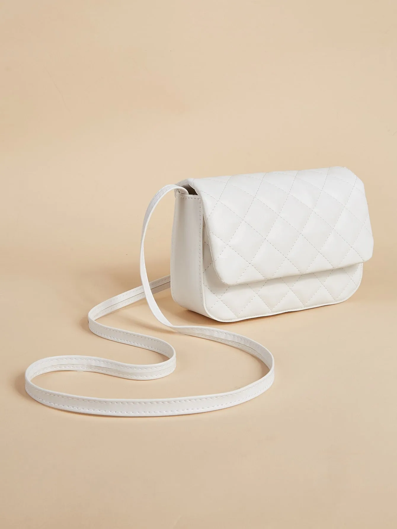 Girls Quilted Flap Square Bag