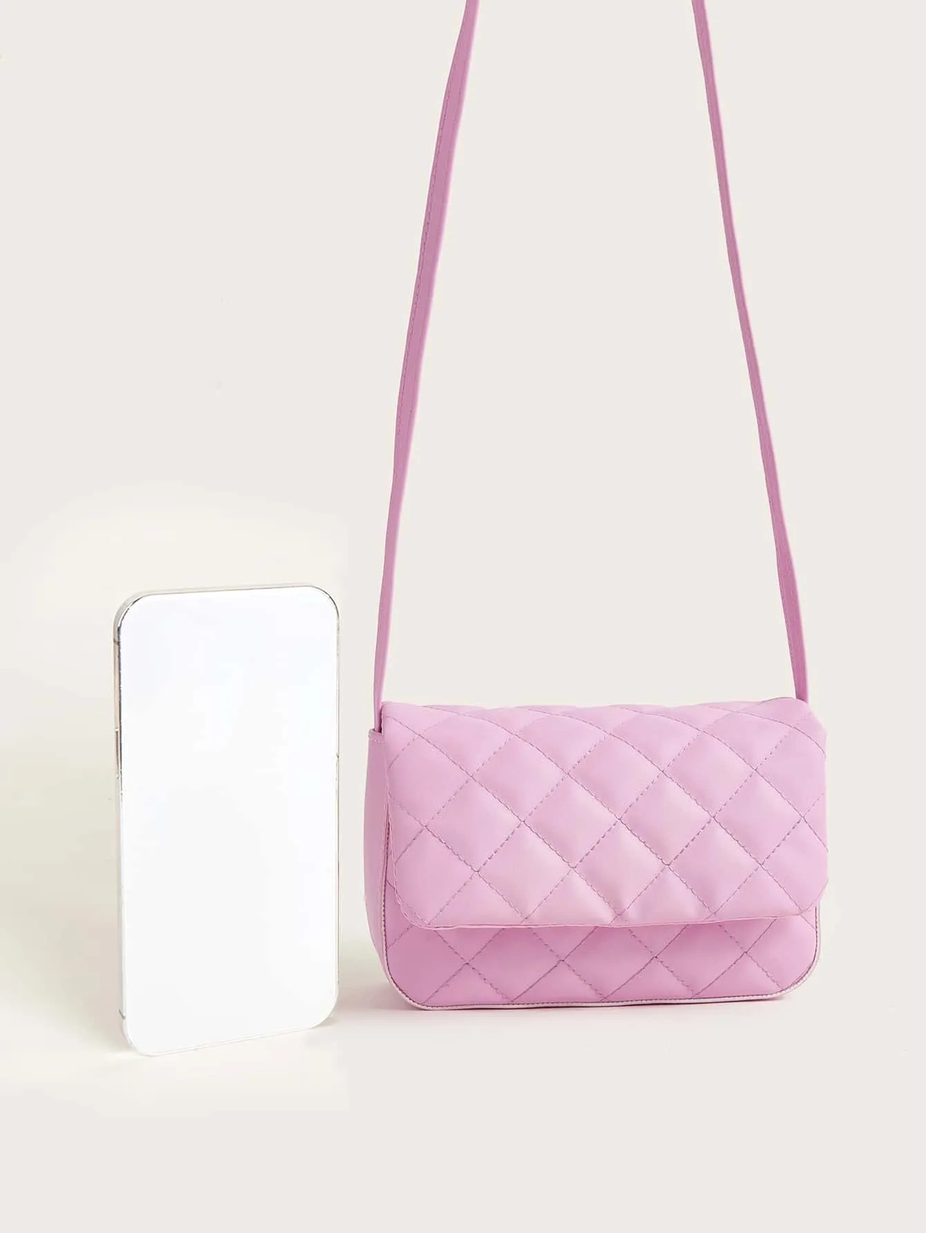 Girls Quilted Flap Square Bag