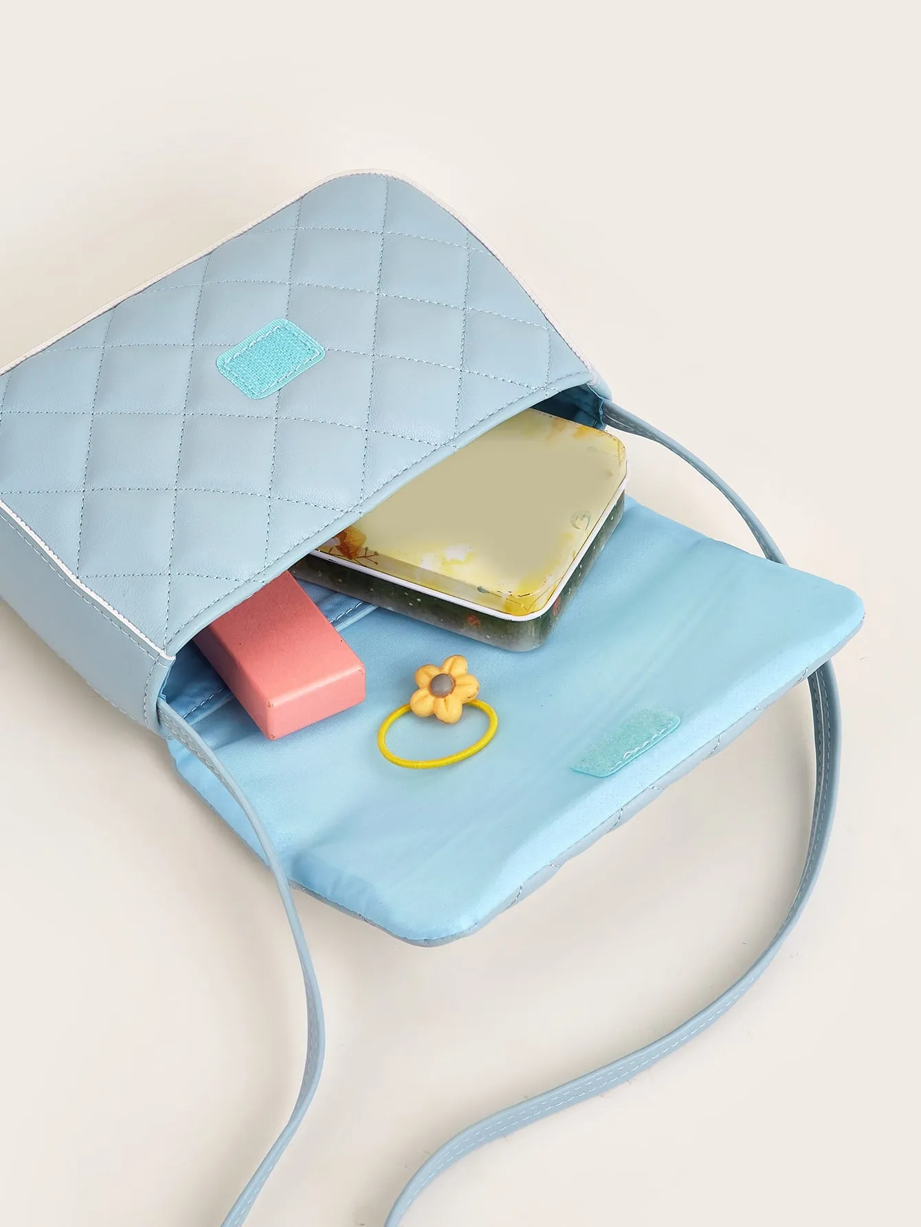Girls Quilted Flap Square Bag