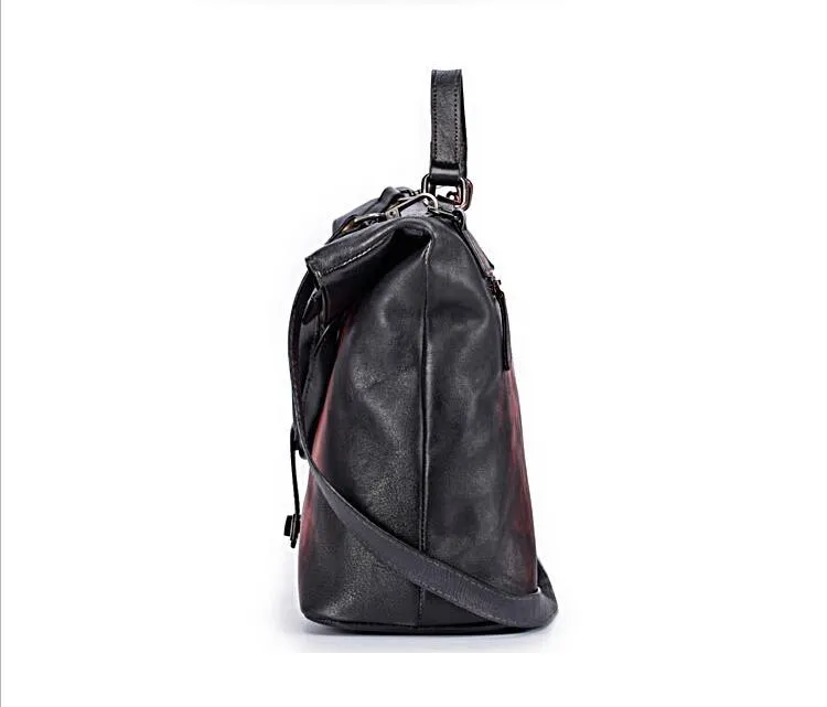 Handmade Green Leather Shoulder Bag Genuine Leather Handbags For Women