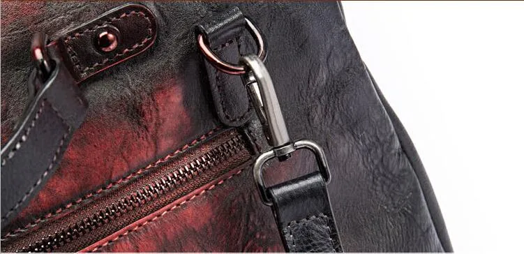 Handmade Green Leather Shoulder Bag Genuine Leather Handbags For Women