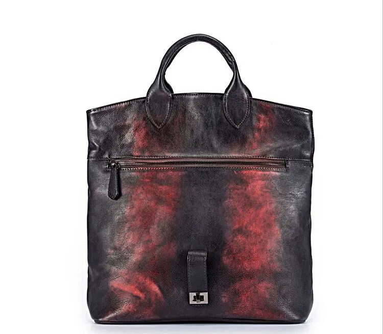 Handmade Green Leather Shoulder Bag Genuine Leather Handbags For Women