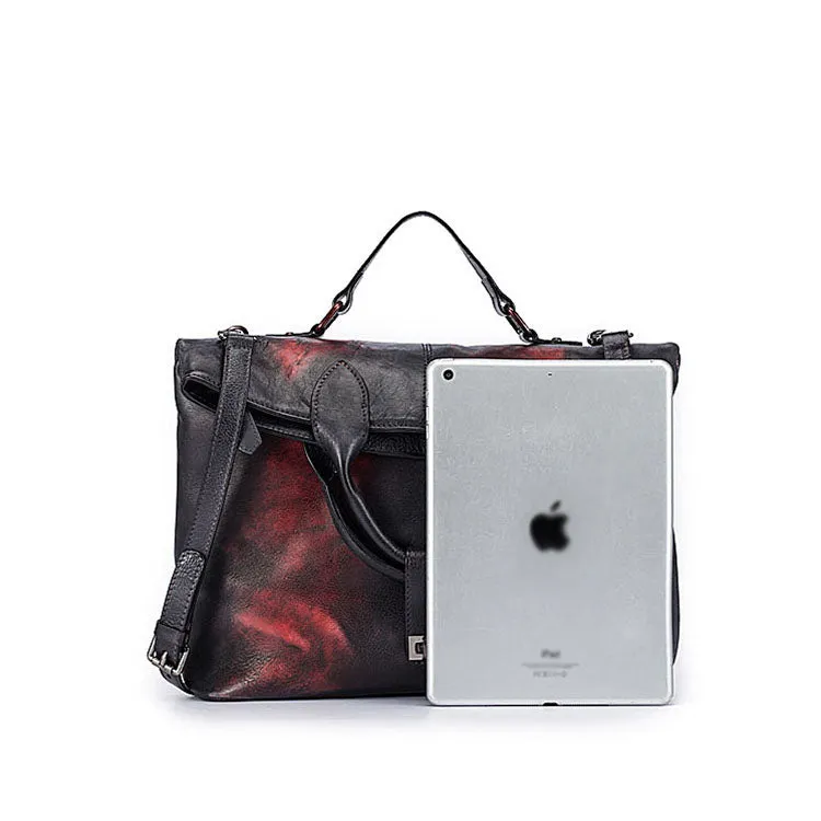 Handmade Green Leather Shoulder Bag Genuine Leather Handbags For Women
