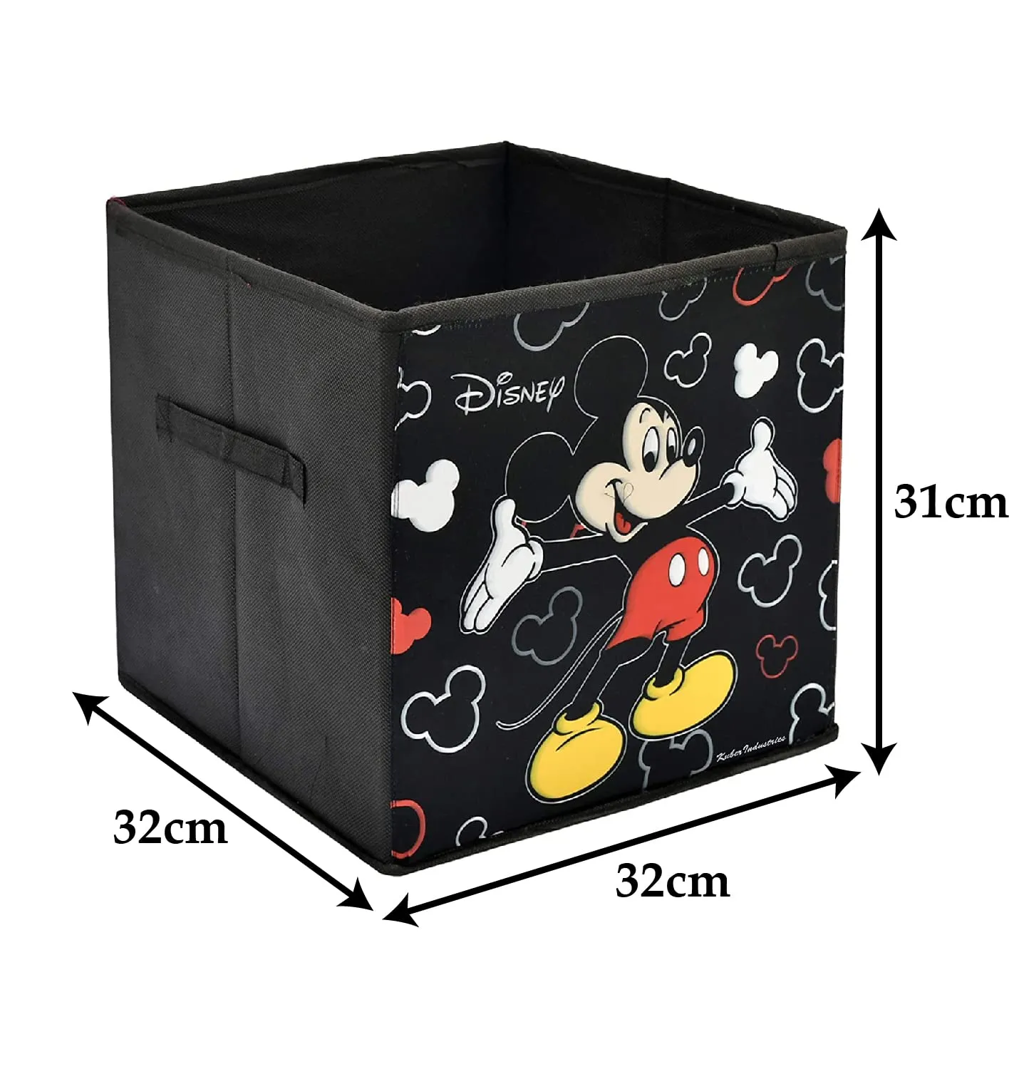 Heart Home Non-Woven Mickey Print Flodable Storage Box/Wardrobe Organizer For Home Decor (Black) 54HH4240.