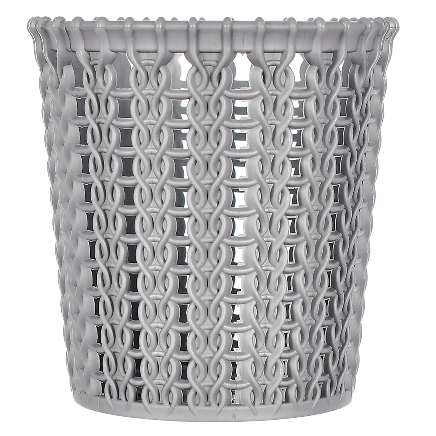 Heart Home Round Shape M 10 Multipurpose Plastic Holder/Organizer for Kitchen, Bathroom, Office, Living Room - Pack of 4 (Grey)-46HH0430