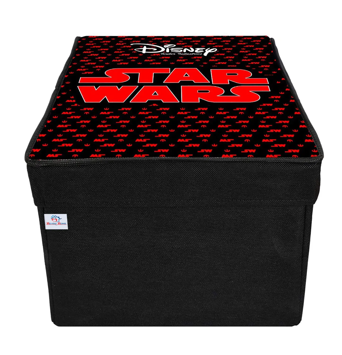 Heart Home Star War Printed Flodable Storage Box/Organizer For Toys, Cloths And Books With Lid & Handle (Black)-HS43HEARTH26571