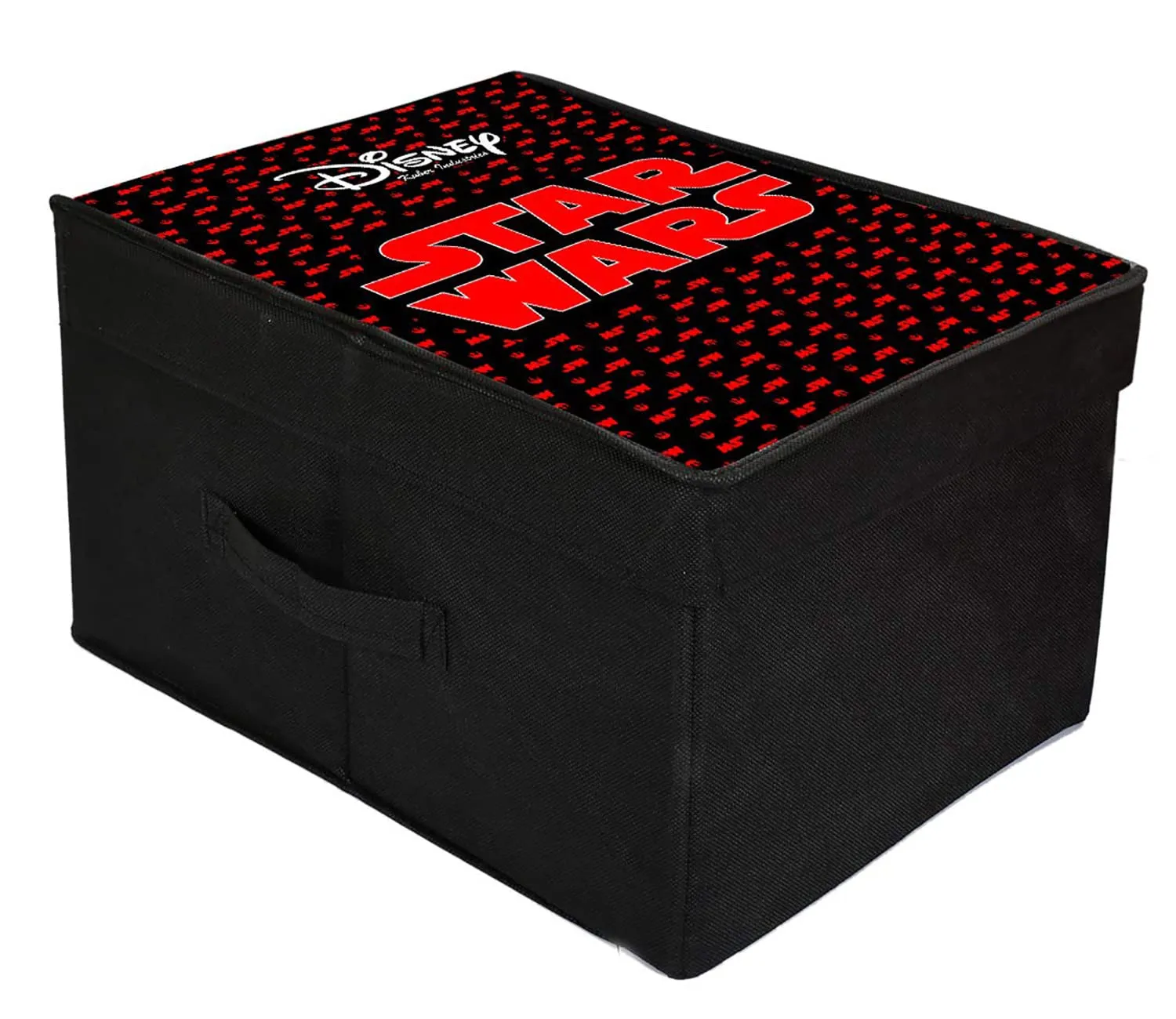 Heart Home Star War Printed Flodable Storage Box/Organizer For Toys, Cloths And Books With Lid & Handle (Black)-HS43HEARTH26571
