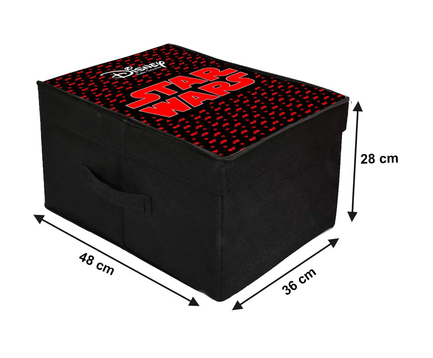 Heart Home Star War Printed Flodable Storage Box/Organizer For Toys, Cloths And Books With Lid & Handle (Black)-HS43HEARTH26571