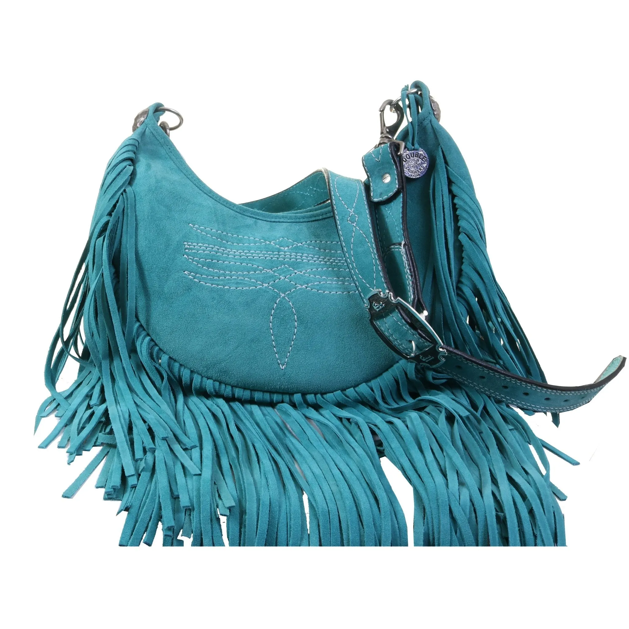 HMH22 - Turquoise Suede Hobo Bag