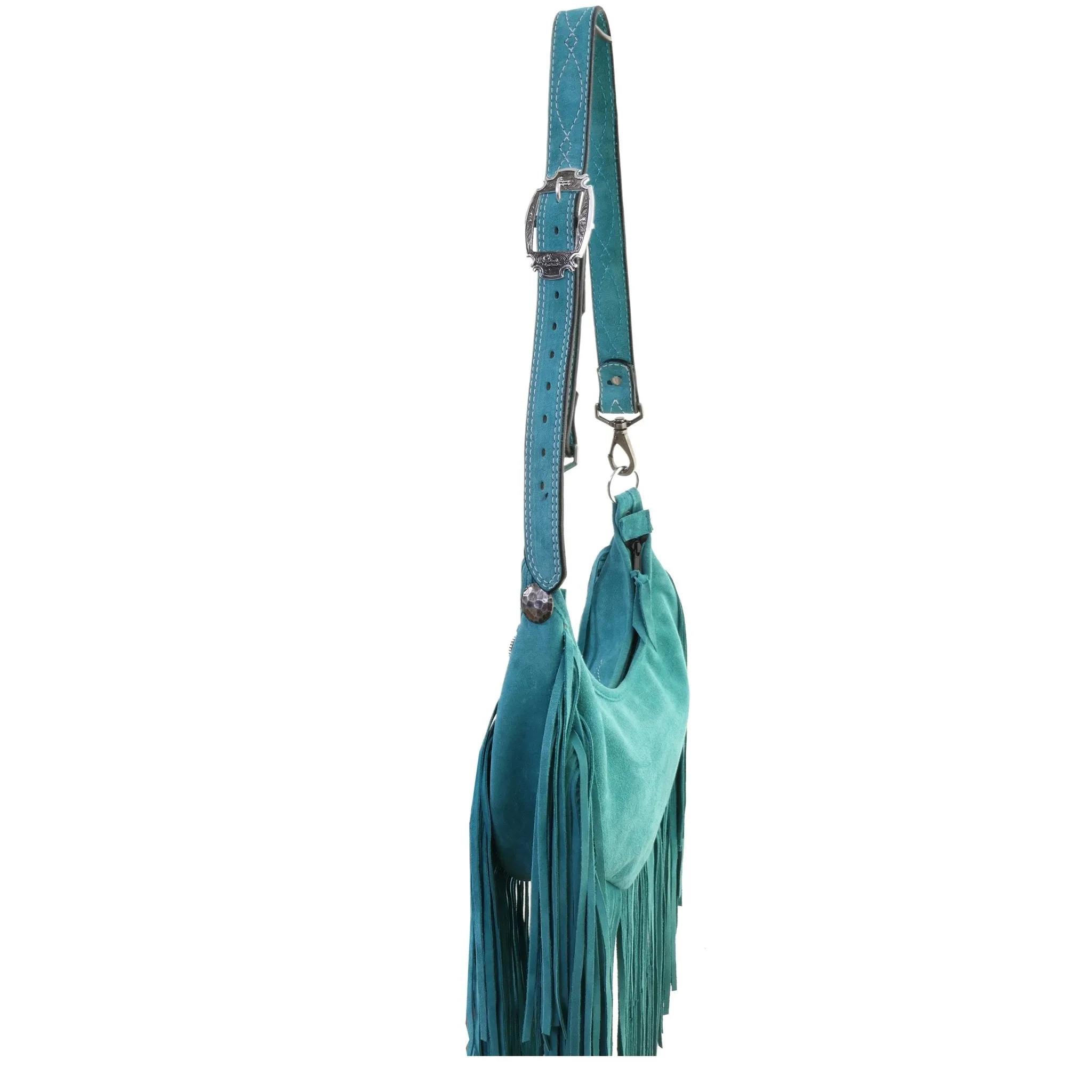 HMH22 - Turquoise Suede Hobo Bag