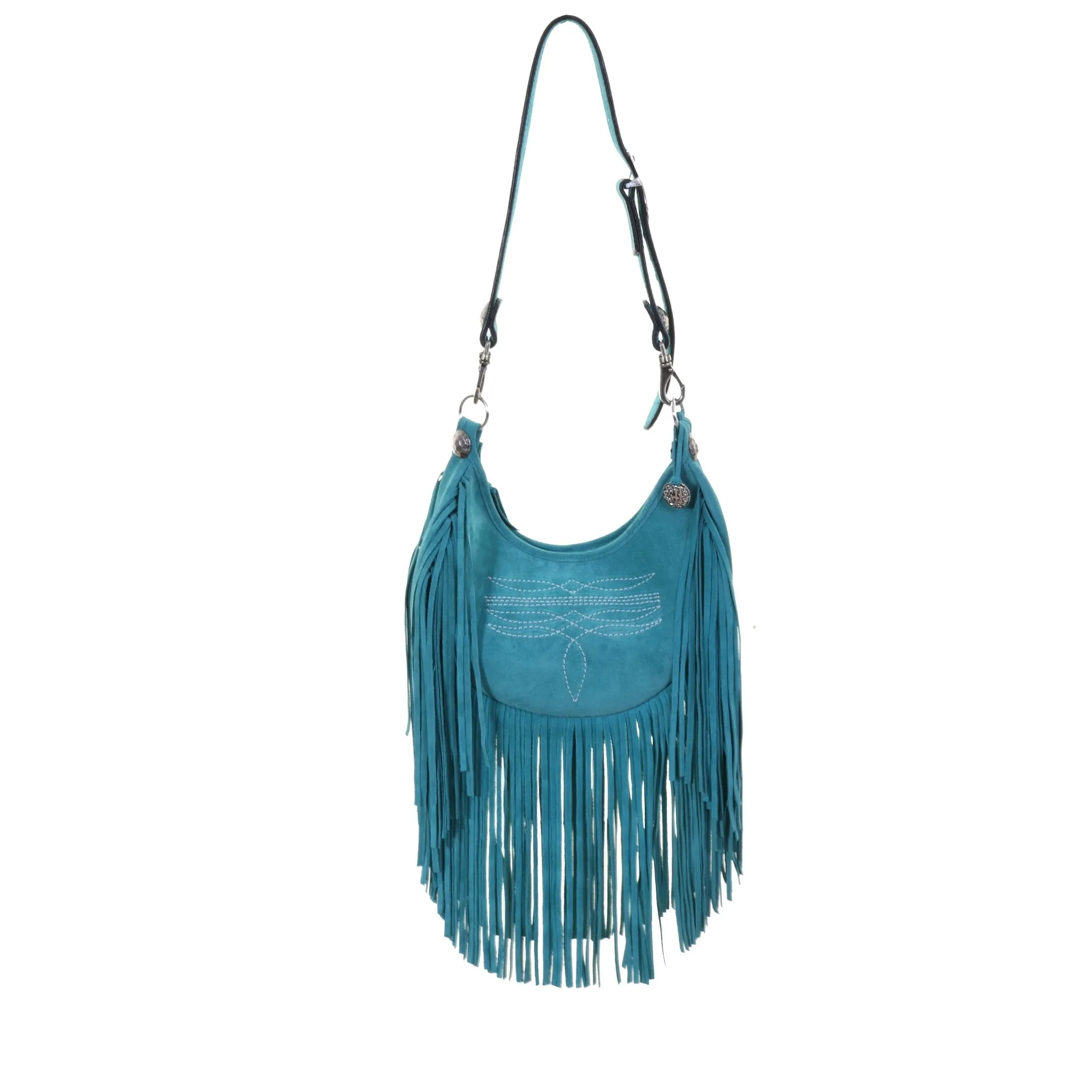 HMH22 - Turquoise Suede Hobo Bag