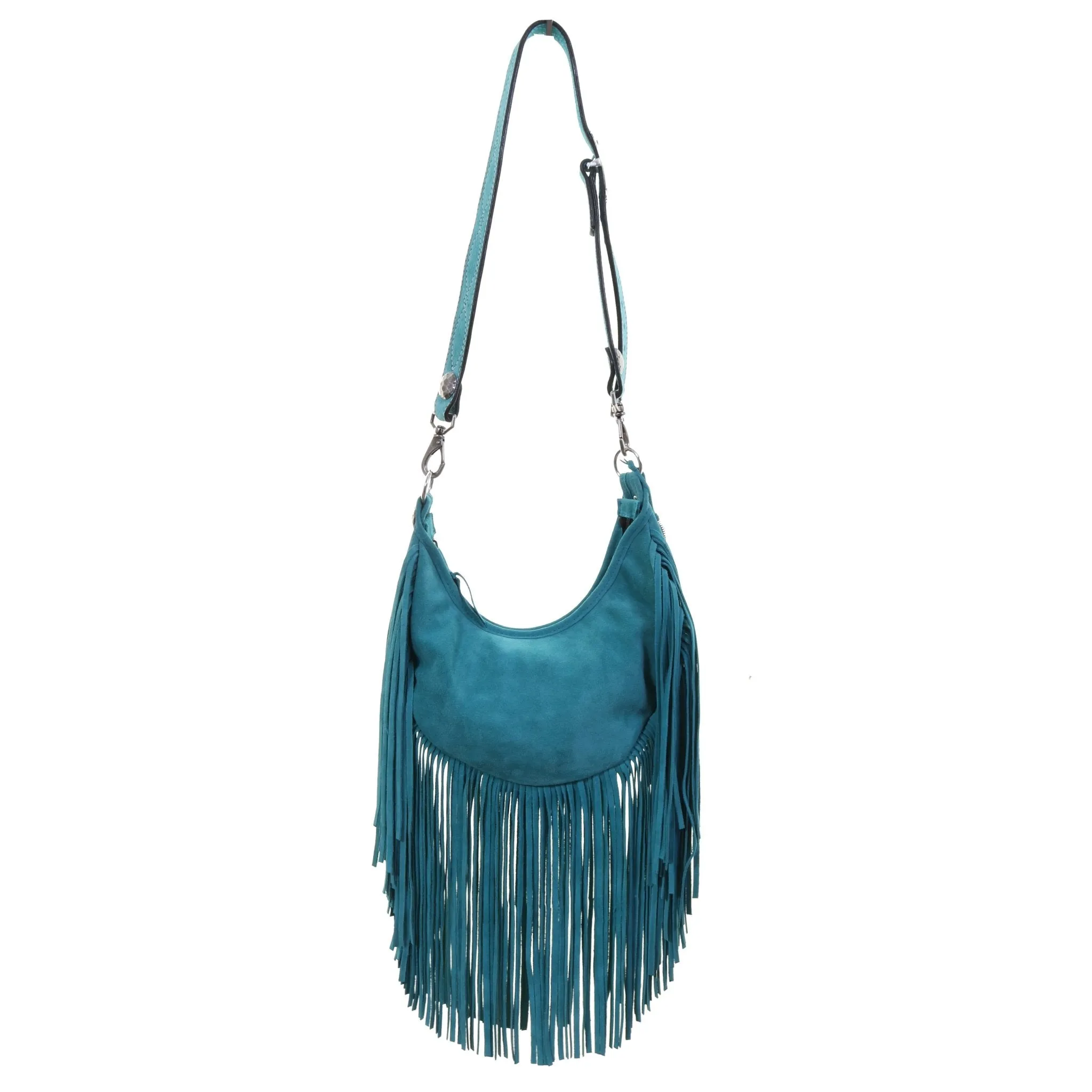 HMH22 - Turquoise Suede Hobo Bag