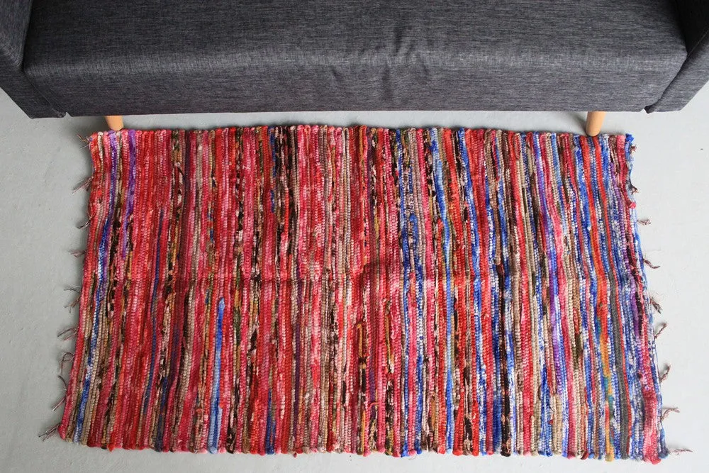 Indian Velvet Rag Rug - Medium