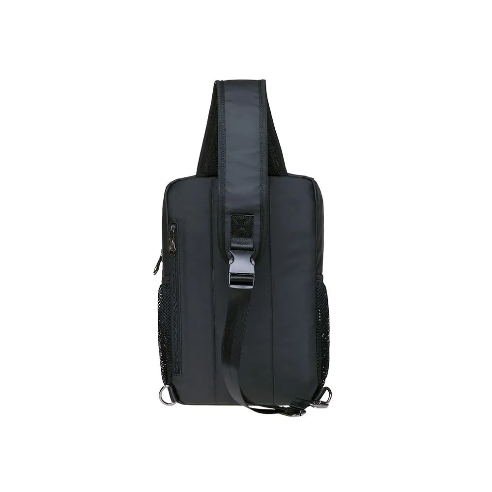 KAUKKO Canvas Crossbody Sling Bag Backpack for Cycling, Hiking, Camping, and Commuting, FD252-2 ( Black )