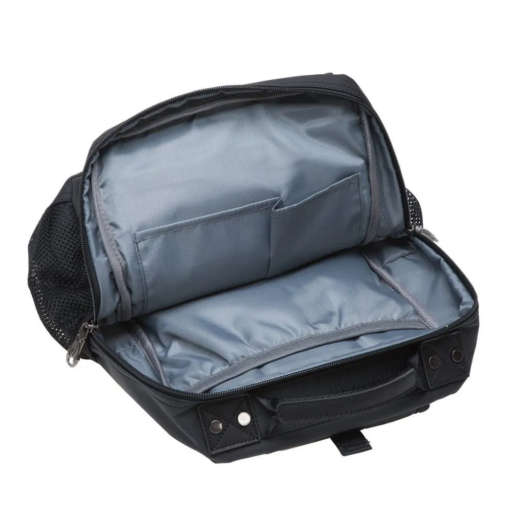 KAUKKO Canvas Crossbody Sling Bag Backpack for Cycling, Hiking, Camping, and Commuting, FD252-2 ( Black )