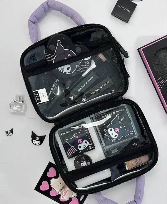 Kawaii Kuromi and Hello Kitty Makeup Bag