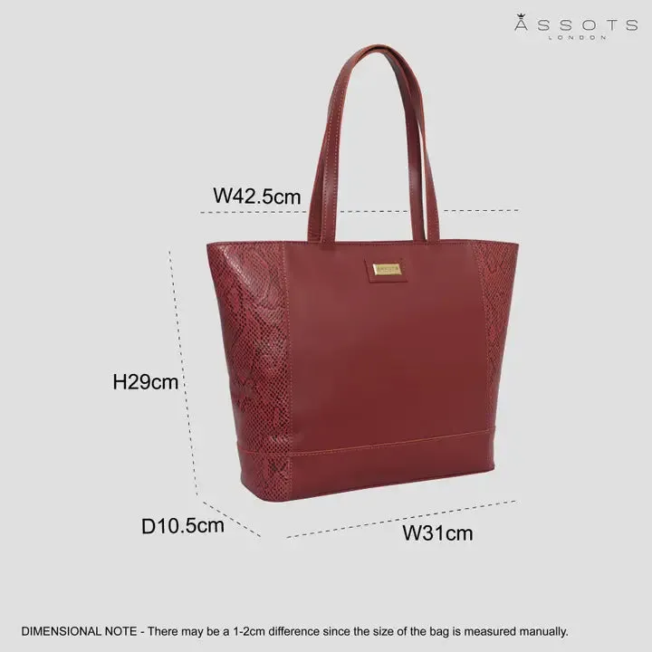 'klara' Red Animal Snake Print Real Leather Designer
