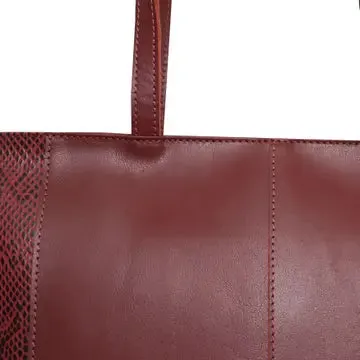'klara' Red Animal Snake Print Real Leather Designer