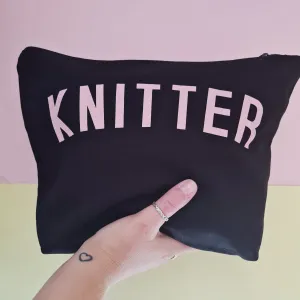 KNITTER Project Bag - Cotton Zip Up Bag