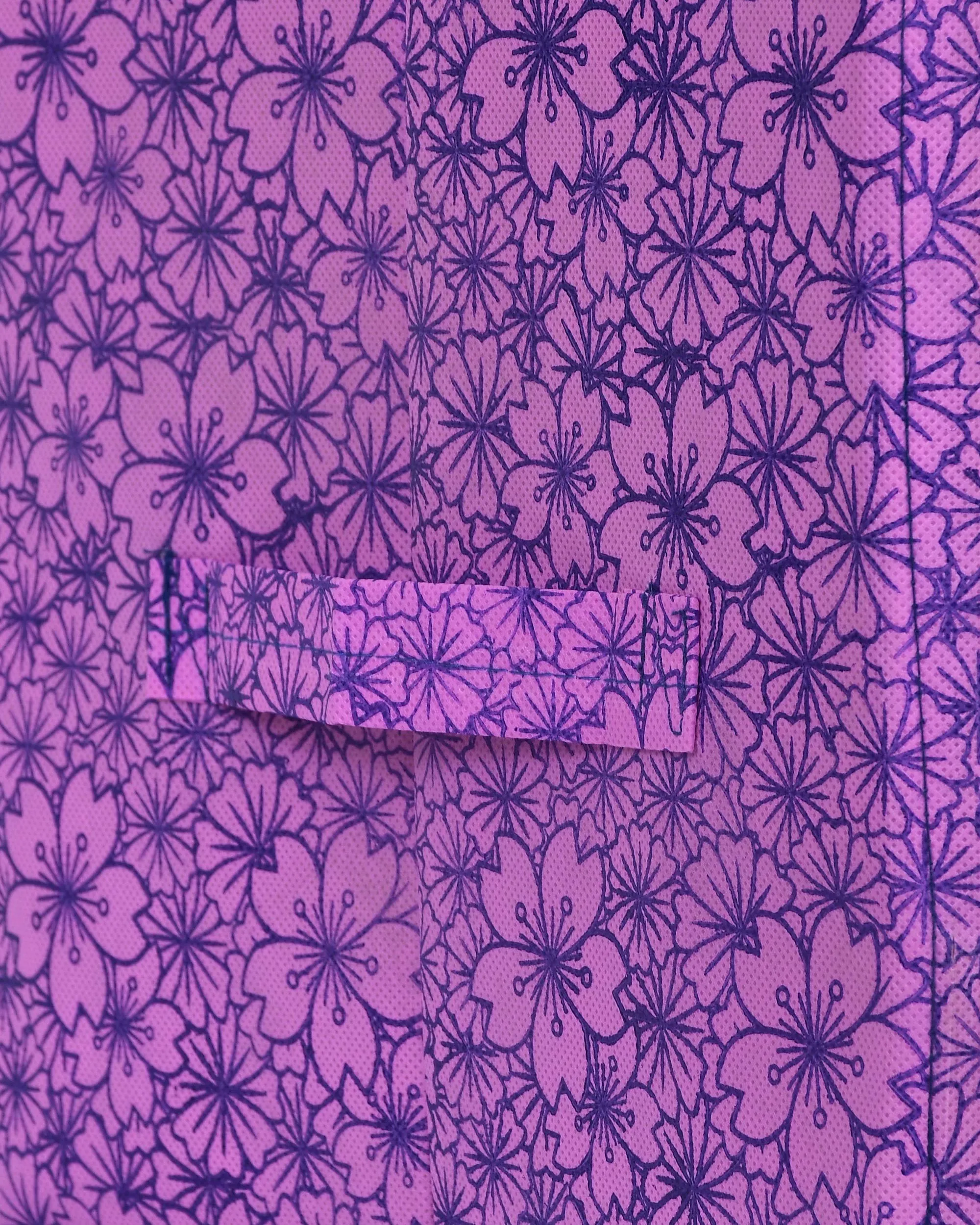 Kuber Industries Metalic Flower Print 2 Pieces Large Capacity Space Saver Closet, Non-Woven Rectangle Cloth Saree Stacker Wardrobe Organizer (Pink & Purple)