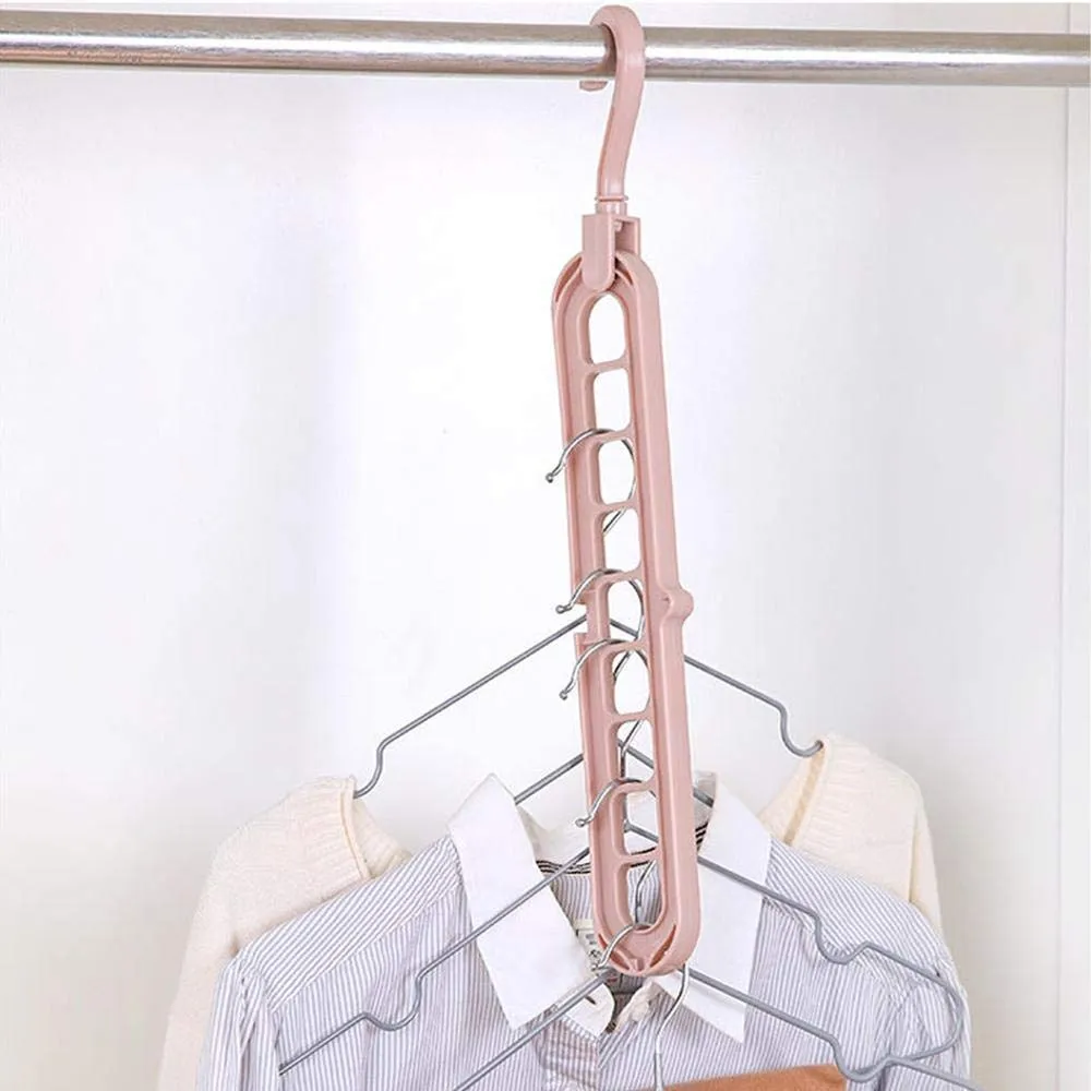 Kuber Industries Plastic Hanger Multi-Purpose Clothes or Wardrobe Organizer (Set of 2, Multi)-KUBMART10954