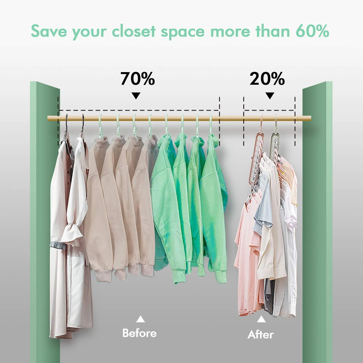 Kuber Industries Plastic Hanger Multi-Purpose Clothes or Wardrobe Organizer (Set of 2, Multi)-KUBMART10954