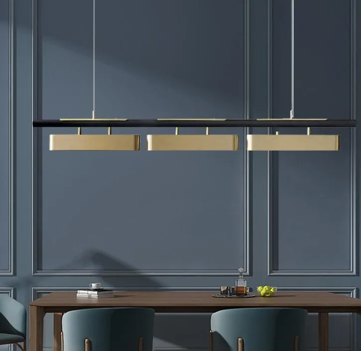 LED Brass Linear Modern Pendant Light